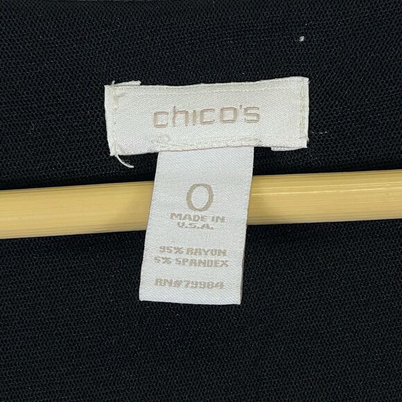 Chico's Black Sleeveless Front Cross Maxi Jersey Sheath Dress Womens 0 Small 4 - Picture 5 of 5